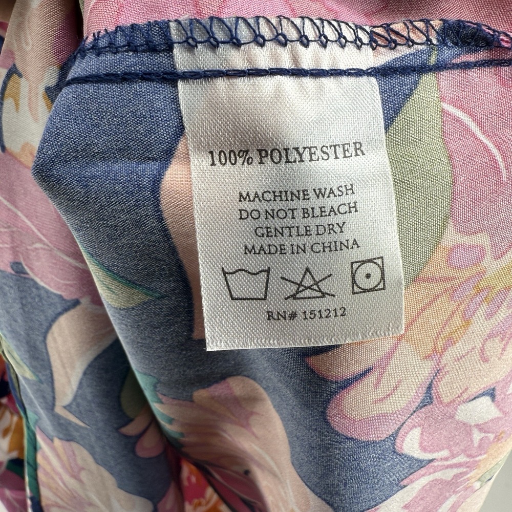 Michelle McDowell Dress Womens XL Maxi Navy Pink Floral Boho Chic NWT - Picture 5 of 10